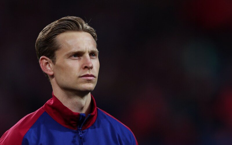 BARCELONA, SPAIN - 2025/04/30: Frenkie de Jong of FC Barcelona seen during the UEFA Champions League 2024/2025 match between FC Barcelona and Inter Mediolan at Estadio Olimpico. Final score: FC Barcelona 3 : 3 Inter Milan. (Photo by Grzegorz Wajda/SOPA Images/LightRocket via Getty Images)